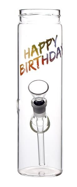 Glas-Bottle Bong,Happy Birthday 22cm