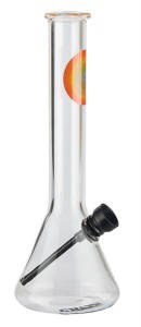 Glas Mini Kolben Bong Beaker "Champ High Chemistery"