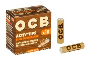 OCB Activ Tips Slim Virgin Unbleached Aktivkohlefilter...