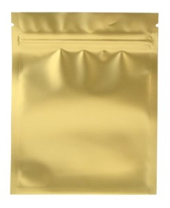 100 Geruchststopp Zip-Beutel Nylon, Goldfarben 125x100mm