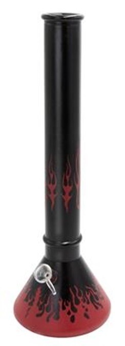 Hüttenglas Kolbenbong Flames Rot – schwere...