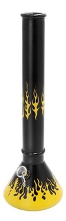 Hüttenglas Kolbenbong Flames Gelb – schwere...