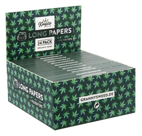 Box Grannys Organic Long King Size SLIM Zigarettenpapier und Filtertips