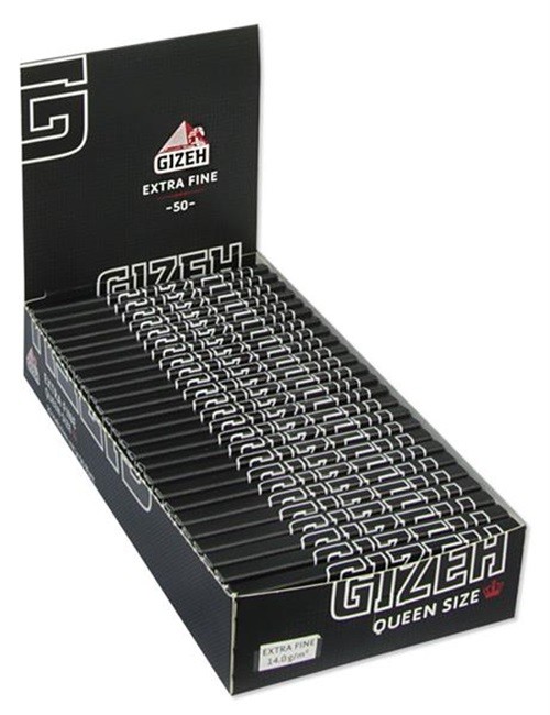 Box Gizeh EXTRA FINE BLACK Queen Size 1 1/4 Magnet Papier