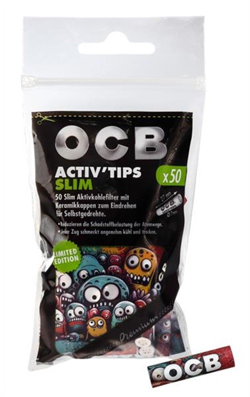 OCB Activ Tips Slim Aktivkohlefilter ø 7mm...