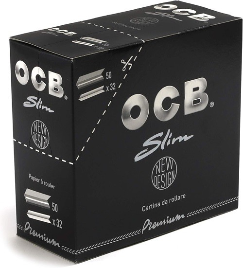 1 Box OCB Schwarz Premium Long Slim Papier