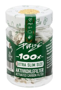 PURIZE® Aktivkohlefilter XTRA Slim ø 5,9mm 100er Glas