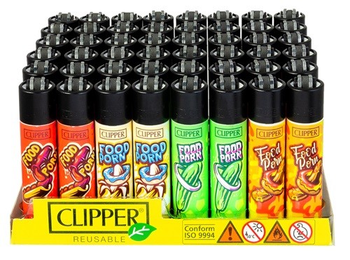 1x Clipper® Feuerzeug groß Food Porn  Black Cap