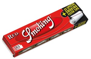 1 Box Smoking RED  King Size  Papier  + Filtertips