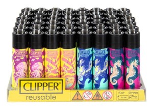 4 Clipper® Feuerzeuge groß Lava Animals ganze Serie