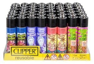 4 Clipper® Feuerzeuge groß MIXED Slogan #8