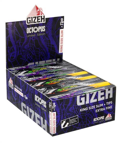 1 Box Gizeh (Black) "Octopus" King Size Slim...