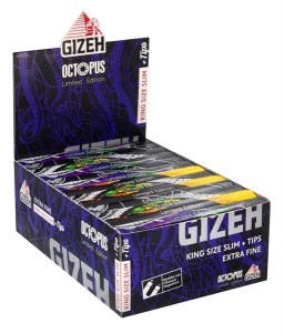 1 Box Gizeh (Black) "Octopus" King Size Slim Papier  Tips