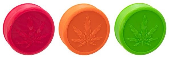 Kunststoffgrinder 3er Set Soft Touch Geometric Leaf Neon