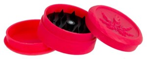 Kunststoffgrinder 3er Set Soft Touch Geometric Leaf Neon