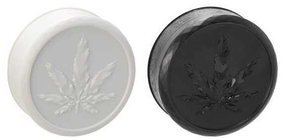 Kunststoffgrinder 2er Set soft touch geometric leaf