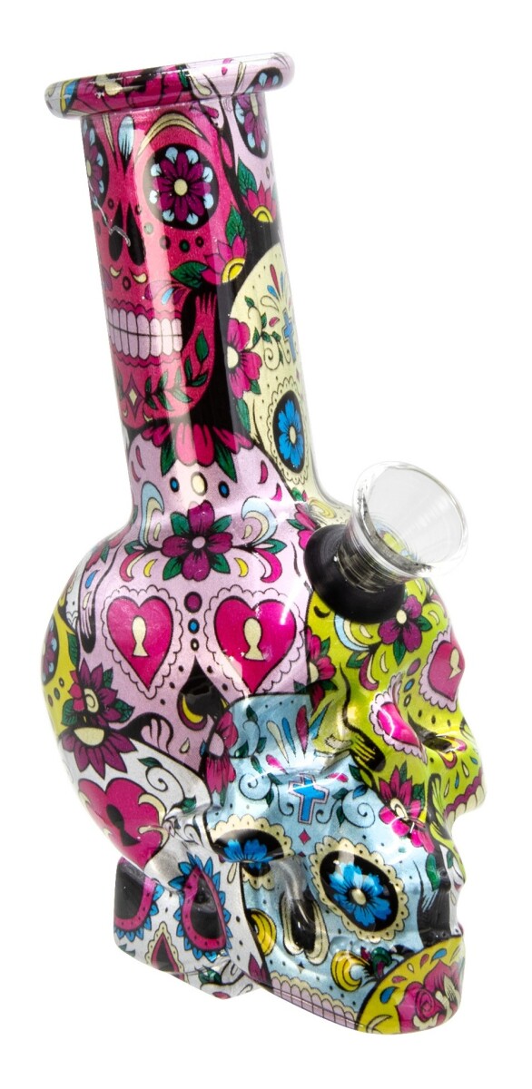 Mini Glas Bong „La Catrina“ – Totenkopf...