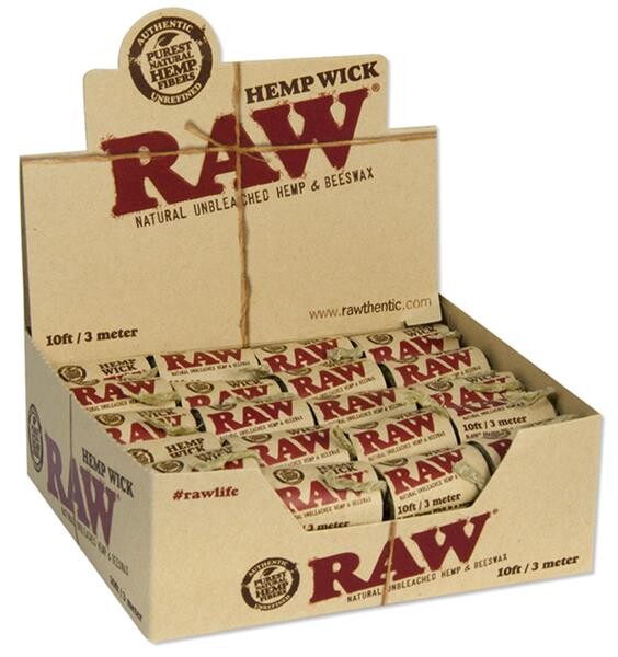 RAW™ Hemp Wick 300cm – Natur-Hanf Docht...