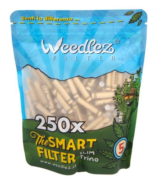 WEEDLEZ® Slim Trino 5mm CLASSIC Smart Filter – 250 Aktivkohlefilter Zellulose Tips