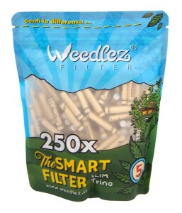 WEEDLEZ® Slim Trino 5mm CLASSIC Smart Filter – 250 Aktivkohlefilter Zellulose Tips