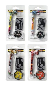 Raucherset "Printed" – Metallpfeife + Grinder + Siebe | bunt bedruckt | Set