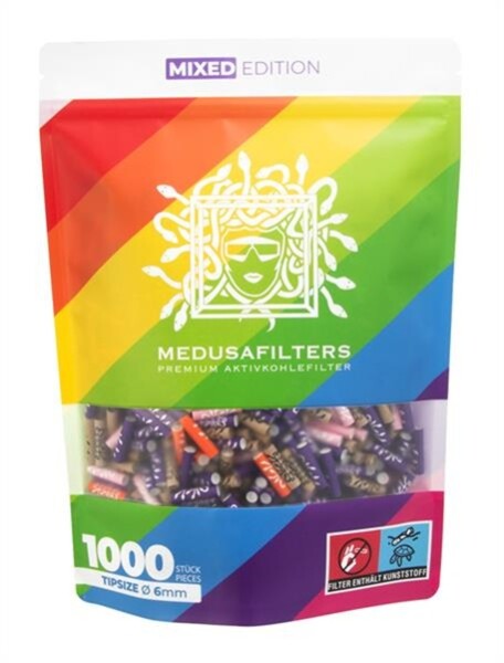 MEDUSA Aktiv-Cellulose-Filter ø6mm MIXED – 1000er Beutel, biologisch abbaubar
