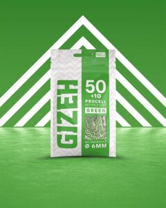 Gizeh ProCell Filter GREEN 6mm Aktivkohle – 60er Beutel, Papierkappen, umweltfreundlich