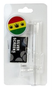 Glaspfeifen & Acryl Grinder Set "Weed Glass" – Kawumm + Siebe, ø30mm – Mix