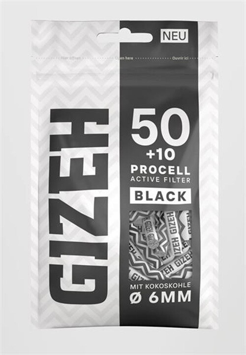 Gizeh ProCell Aktivkohlefilter BLACK 6mm – 60...