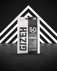 Gizeh ProCell Aktivkohlefilter BLACK 6mm – 60 Stück Beutel mit Papierkappen
