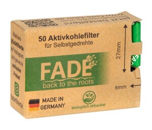FADE Aktivkohlefilter Slim Size 6mm GREEN – 50er Pack + 1 gratis
