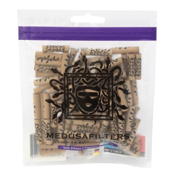 MEDUSA Aktiv-Cellulose-Filter ORGANIC Ø 6mm – 100 Stück Beutel, doppelte Filterung