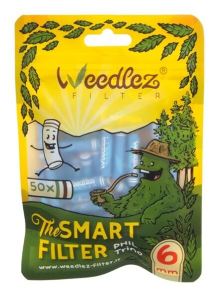 WEEDLEZ® Phil Trino 6mm BLUE Smart Filter – Zellulose Aktivkohlefilter 50er Pack