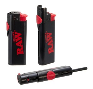 RAW Phoenix Elektronikfeuerzeug wiederbefüllbar Windschutz Poker schwarz