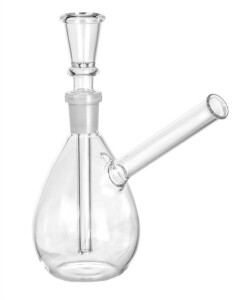 Glas-Bong "Top Bowl Teardrop Mini" im Koffer – tropfenförmig mit Kickloch & Zubehör