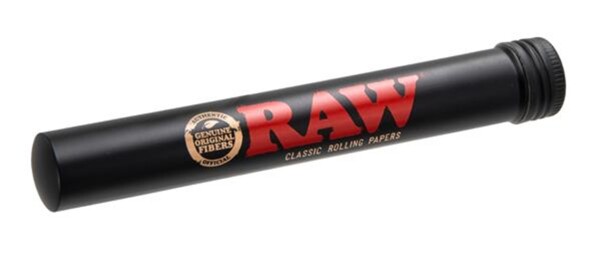 RAW Aluminium Tube schwarz – Joint und Zigarettenhülle mit Schraubverschluss