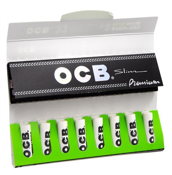 OCB Premium Long Slim Zigarettenpapier mit Activ Tips Slim 7mm