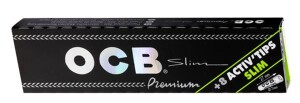 OCB Premium Long Slim Zigarettenpapier mit Activ Tips Slim 7mm