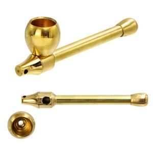 Brass Mushroom Pipe – Schraubbare Metallpfeife aus Messing, goldfarben