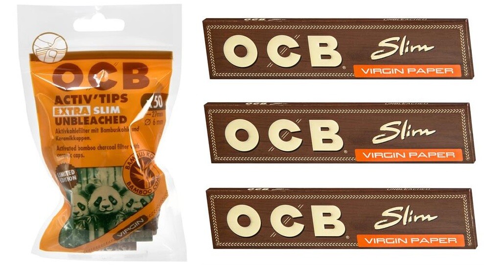 OCB Aktivkohlefilter 6 mm Bamboo LE + 3x OCB Virgin Slim...