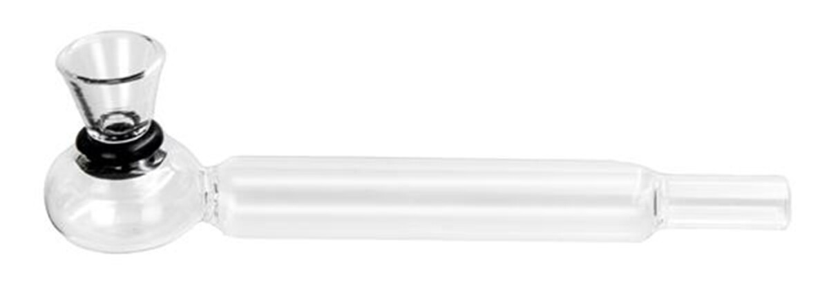 Glaspfeife Kugel klar 145mm mit Glaskopf Ø15mm...