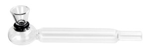 Glaspfeife Kugel klar 145mm mit Glaskopf Ø15mm Stecksystem
