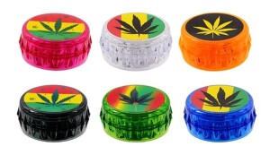 Acrylgrinder Kronkorken Leaf Maria 3-teilig Hanfmotiv Acrylmühle 48mm