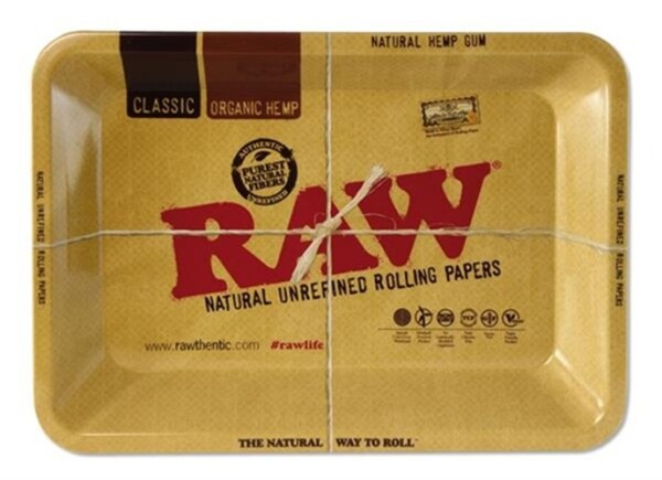 RAW™ Rolling Tray Mini – Dreh-Tablett aus Metall, 18x12,5x1 cm