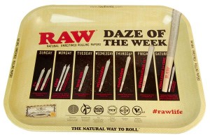 RAW® Dreh Tablett Rolling Tray RAW large Metall Daze of the Week