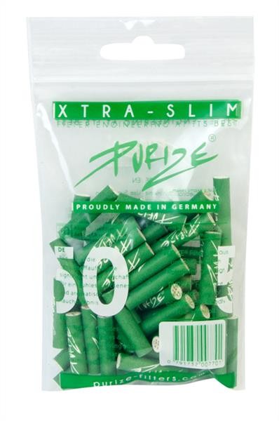 50x PURIZE Aktivkohlefilter XTRA Slim GREEN ø...